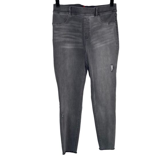 SPANX Vintage Gray Distressed Skinny Denim Leggings Style 20213R Size XL - Picture 1 of 10